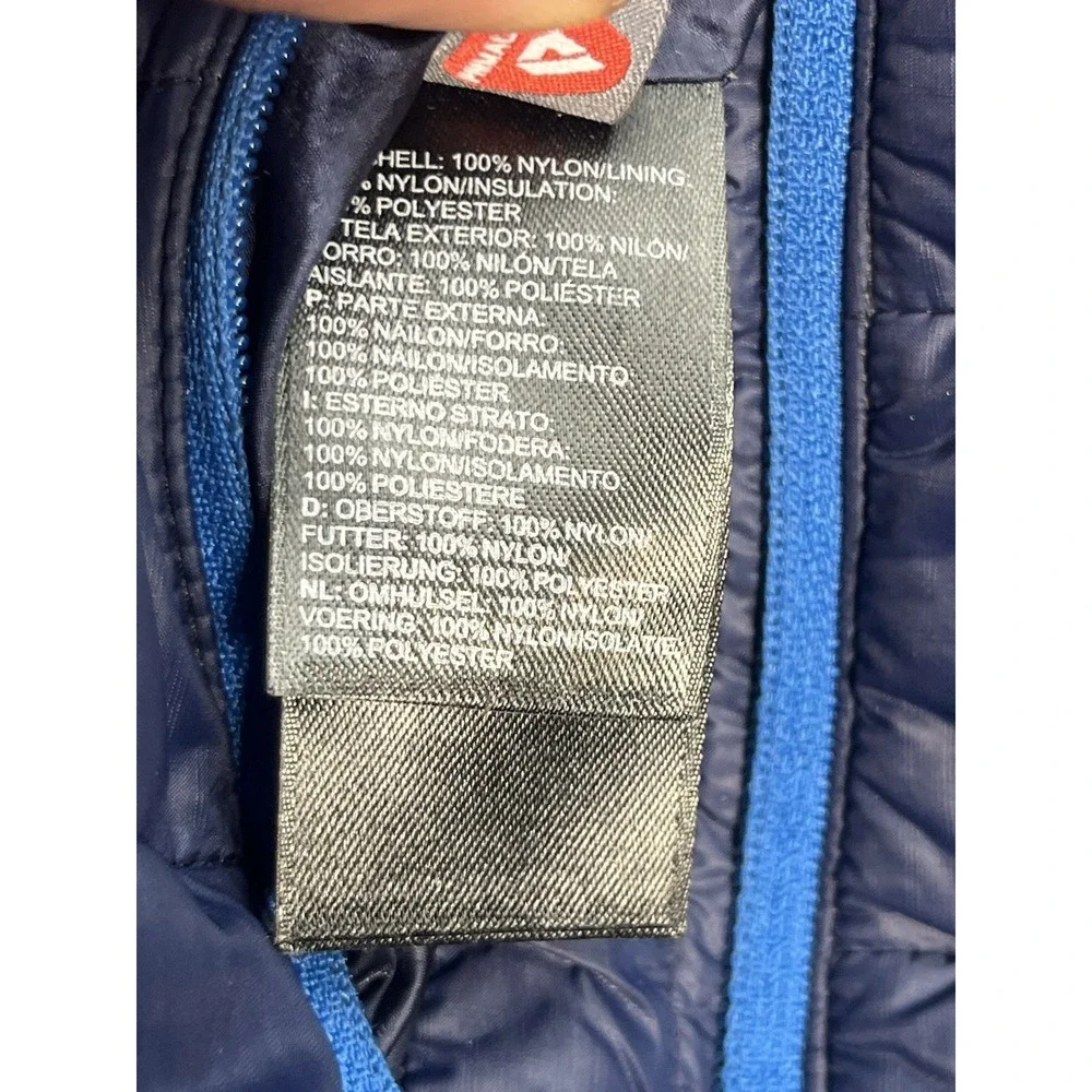 The North Face Victory Puffer Jacket Hooded Blue Black Size Large Summit Series